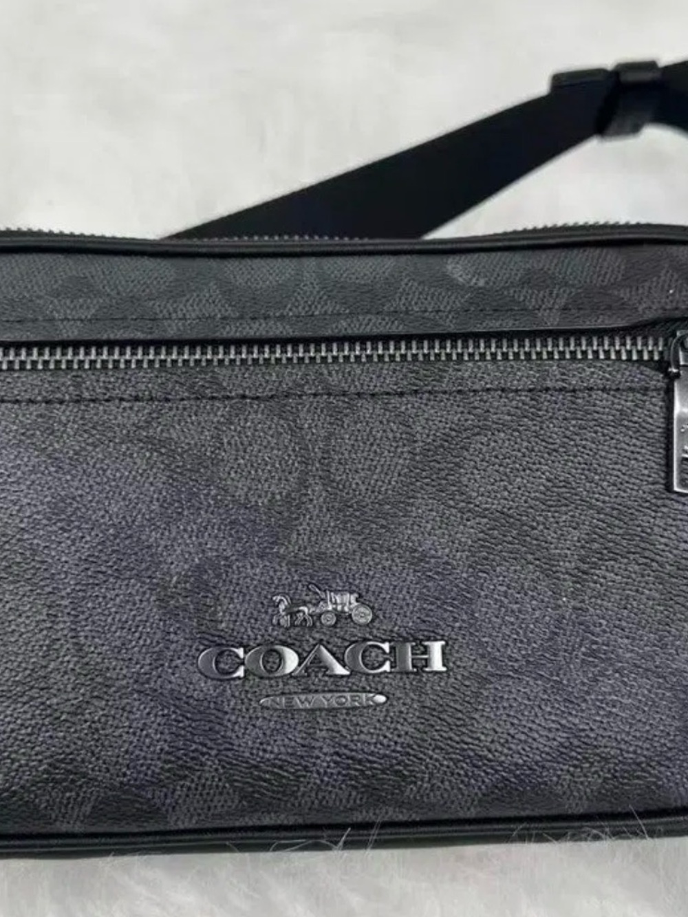 Coach Black Men's Belt Bag with Signature Logo